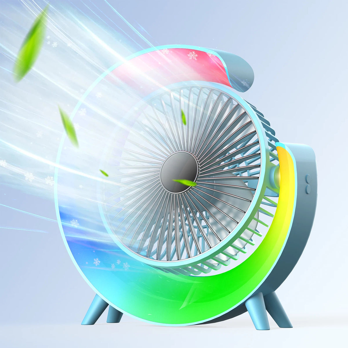 Vibe & Breeze — Portable Colorful RGB Desktop Fan