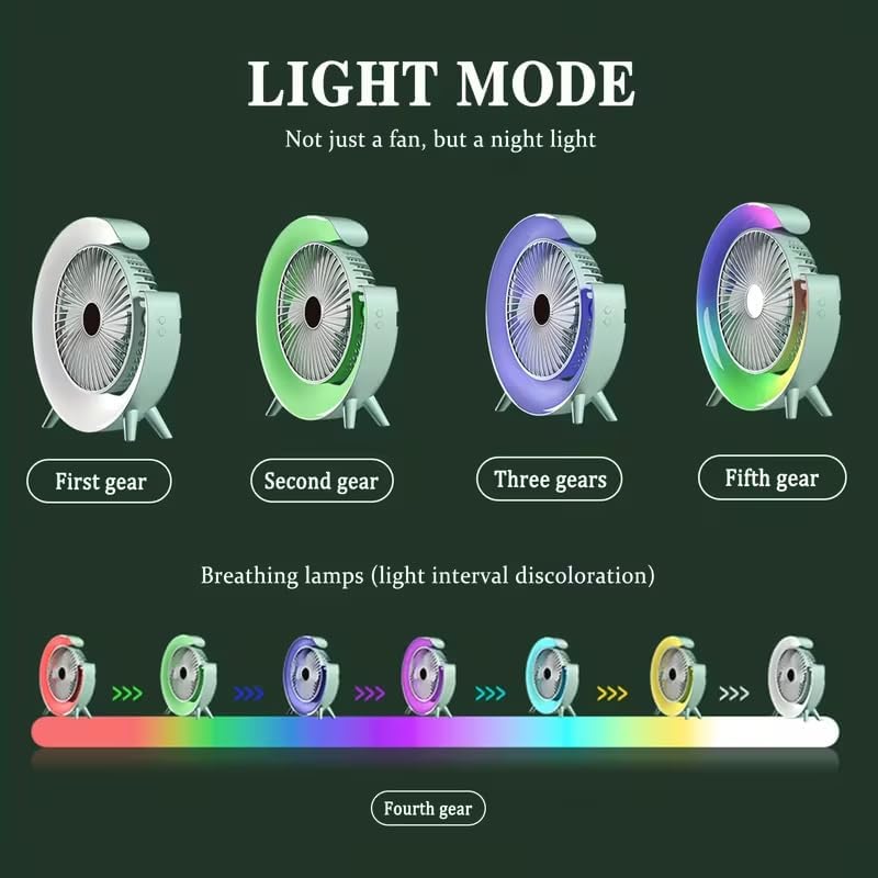 Vibe & Breeze — Portable Colorful RGB Desktop Fan