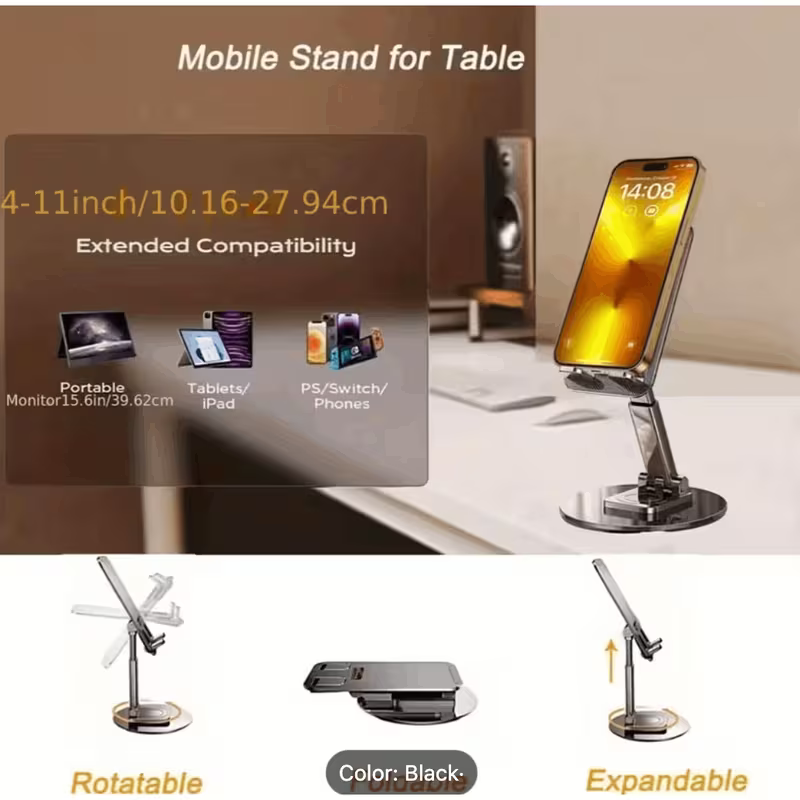 Stand & Deliver — 360° Rotating Phone & Tablet Stand