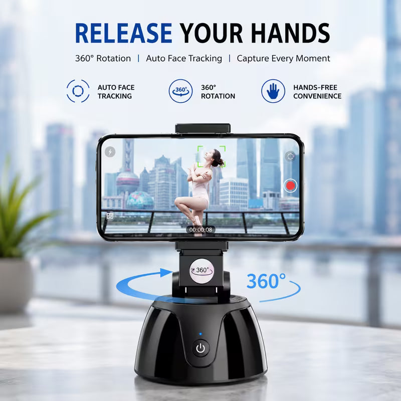 Track Every Move — 360° Auto Face Tracking Phone Holder