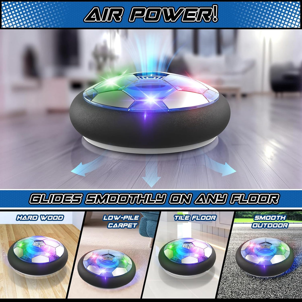 Glow & Score — Hover Soccer Light-Up Ball