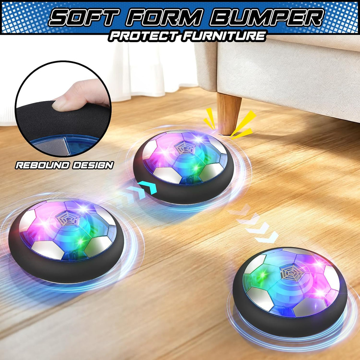 Glow & Score — Hover Soccer Light-Up Ball